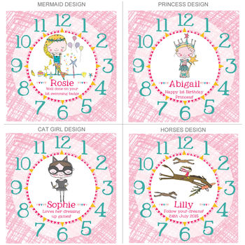 Personalised Wall Clock For Girls, 4 of 6