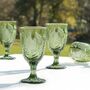 Set Of Four Botanical Fern Green Wine Goblets, thumbnail 1 of 8