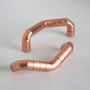 Copper Pull Handle With Ridging Detail Tilt V Shaped, thumbnail 3 of 6