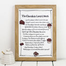 personalised chocolate print with chocolate poem by bespoke verse ...