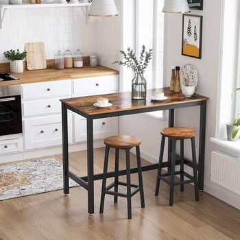 Set Of Two Tall Steel Frame Bar Kitchen Stools, 3 of 7