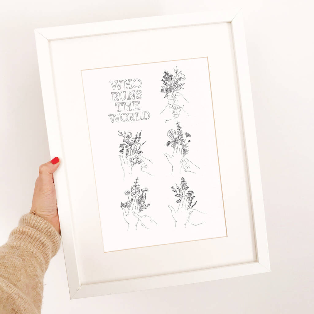 British Sign Language Girls Print, Unframed By Gem Pang Illustration