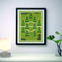 Framed 'Favourite Football Team' Print: Hooped Kit, thumbnail 4 of 6