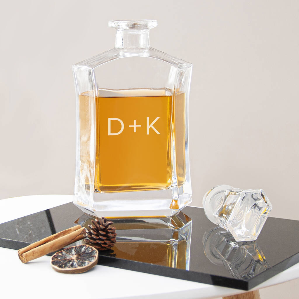 Personalised Luxury Initials Glass Decanter, 1 of 4