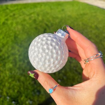 Christmas Golf Ball Glass Bauble, 2 of 3