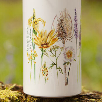 Inky Wildflower Metal Water Bottle With Personalisation, 2 of 12