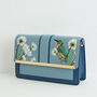 Embroidered Kingfisher Blue Cross Body Bag, thumbnail 5 of 7
