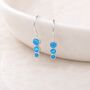 Sterling Silver Blue Opal Trio Drop Earrings – 16mm X 4mm, thumbnail 1 of 4