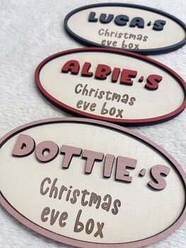 Christmas Eve Box Name Sign Personalised Kid Crate Sign, 4 of 10