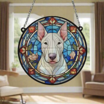 English Bull Terrier Stained Glass Effect Suncatcher, 5 of 6