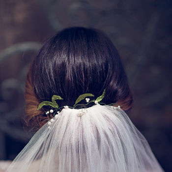 Lily Of The Valley Leaf And Pearl Hair Slide, 5 of 7