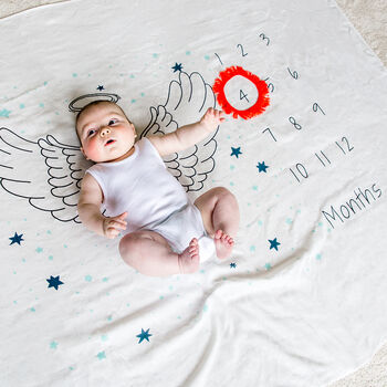 Milestone Baby Angel Wings Cotton Blanket, 4 of 11