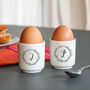 Personalised Mr And Mrs Birth Flower Ceramic Egg Cup, thumbnail 1 of 2