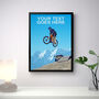 Personalised Mountain Bike Jumping Poster, thumbnail 2 of 7