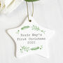 Personalised Christmas Holly Ceramic Star Decoration, thumbnail 3 of 4