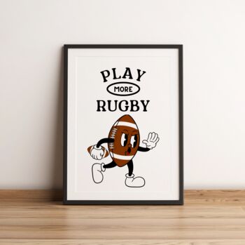 Play More Rugby Retro Print, 8 of 8