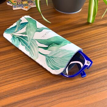 Personalised Green Leaves Sunglasses Case, 5 of 5