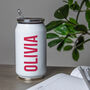 Personalised Insulated Can Shaped Bottle With Straw, thumbnail 1 of 3