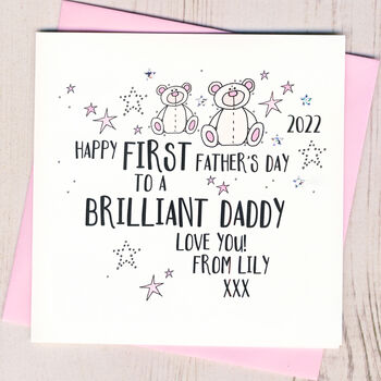 Personalised First Father's Day Teddy Card, 2 of 2