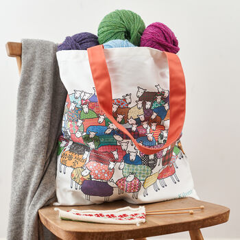 Colourful Sheep Bag In Cotton Canvas, 3 of 4