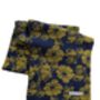 Women's Floral Cashmere Scarf Navy Green, thumbnail 5 of 5