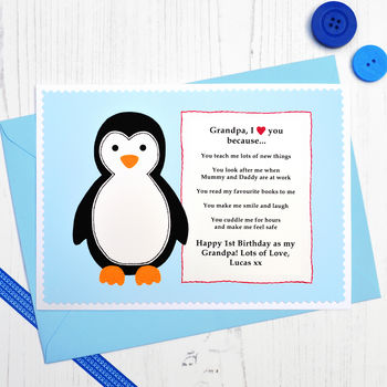 'Penguin Love You Because' Personalised Birthday Card, 3 of 4