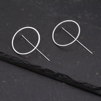 Stelring Silver Large Circle Ear Jacket Earrings, 2 of 11
