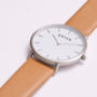 Tan And Silver Vegan Leather Watch, thumbnail 1 of 3