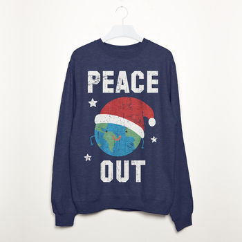 Peace Out Women's Festive Christmas Sweatshirt, 3 of 5