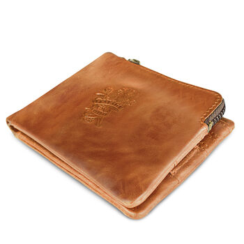 'Hudson' Men's Leather Bi Fold Wallet In Tan, 5 of 8