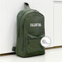 Khaki Personalised Name/Initials Unisex Mini Backpack, thumbnail 2 of 4
