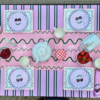 Pink And Green Squiggle Placemat, 2 of 5