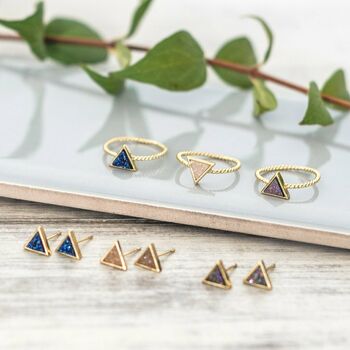 Gold Plated Druzy Stone Ring, 2 of 5