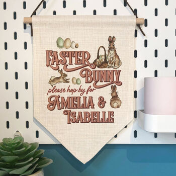 Personalised Easter Bunny Stop Here Sign Banner, 2 of 10
