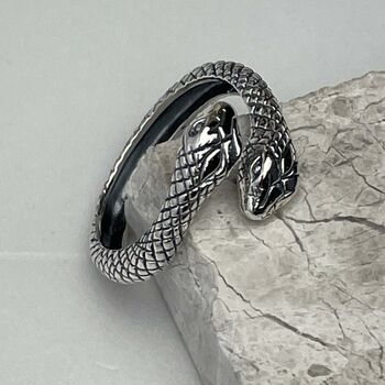 Snake Around Ring, 925 Sterling Silver Jewellery, 7 of 12
