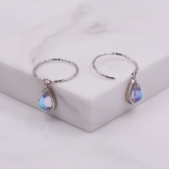 Mermaid Crystal Drop Hook Earrings In Sterling Silver, 4 of 12
