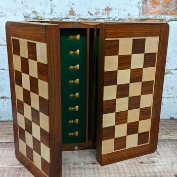 Wooden Birthday Gift; Wooden Chess Set Board Game, 2 of 6