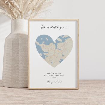 Couple Anniversary Location Map Gift, 6 of 6