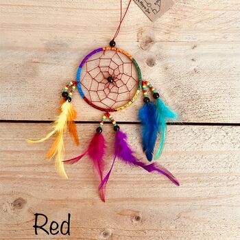 Mini Rainbow Dream Catchers With Vibrant Feathers, 7 of 11