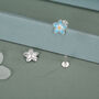 Sterling Silver Forget Me Not Flower 16 G Flat Back Stud Earring, thumbnail 4 of 10