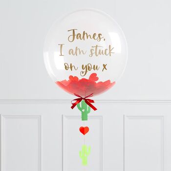 Personalised Stuck On You Valentine's Bubble Balloon, 3 of 4
