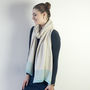 Knitted Shawl/Scarf In Linen/Seafoam, thumbnail 5 of 6