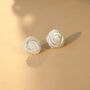 Zendaya Roses White Ivory Pearl Flower Gift Earrings, thumbnail 1 of 7