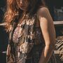 Chocolate Brown Ginkgo Leaf Print Scarf, thumbnail 1 of 3