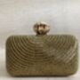 Gold Handcrafted Rectangular Statement Clutch Bag, thumbnail 3 of 7