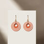 Terracotta And Cream Stripey Circular Earrings, thumbnail 3 of 7
