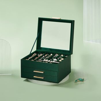 Three Layer Jewellery Organiser Box Case With Drawers, 6 of 12