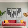 Wooden Abstract Wave Wall Art Set Modern Triptych Design, thumbnail 1 of 10