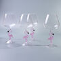 G Decor Set Of Four Flamingo Stem Handmade Glassware, Pink Flamingo Wine Sculpted Glasses, thumbnail 1 of 3