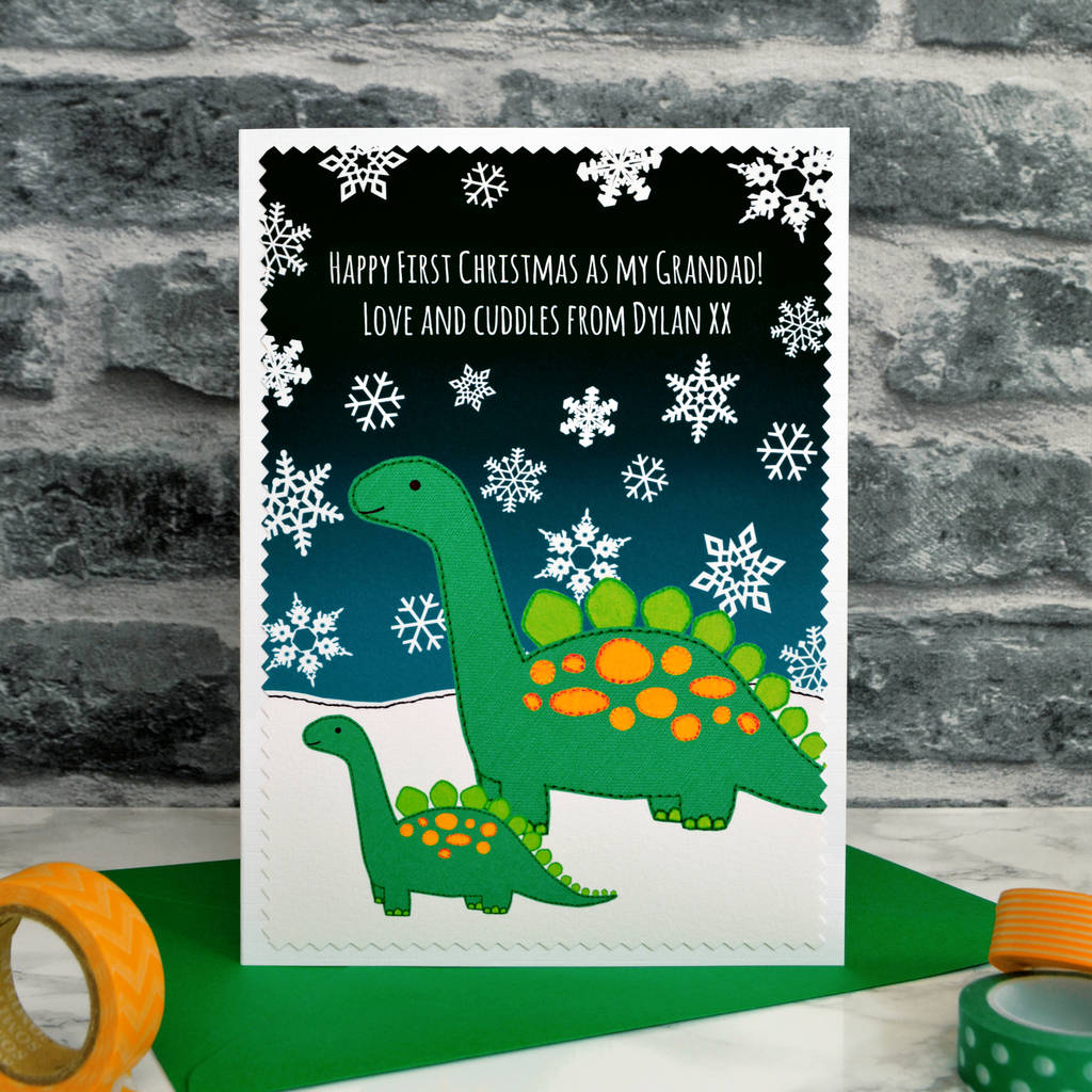 Download 'first Christmas As My Daddy / Grandad' Dinosaur Card By ...